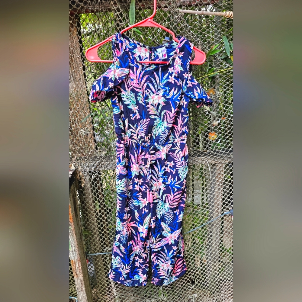 Japna Kids Romper outfit Tropical Floral Pant Sz 14